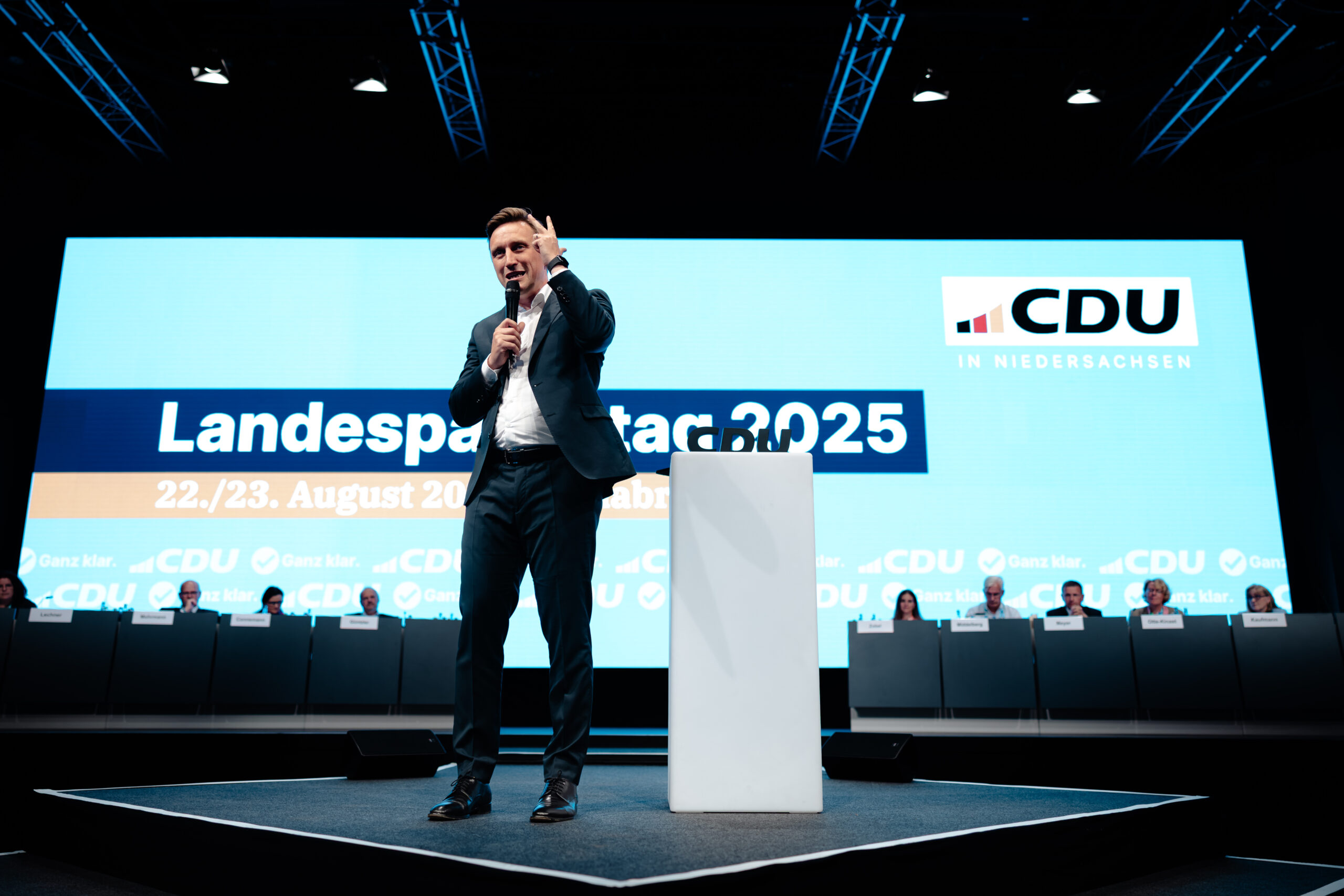 Sebastian Lechner beim Landesparteitag 2025 in Osnabrck